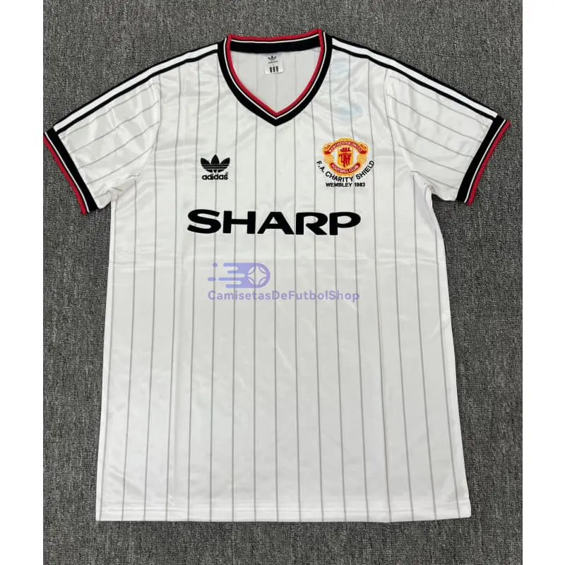 Camiseta Manchester United 1982/1983 2ª Equipación Retro Blanco