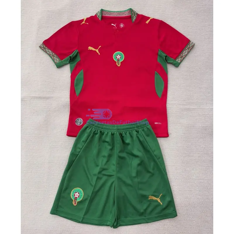Camiseta Marruecos Mundial 2026 1ª Equipación Rojo Niño Kit