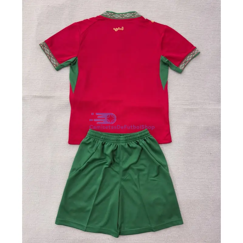 Camiseta Marruecos Mundial 2026 1ª Equipación Rojo Niño Kit