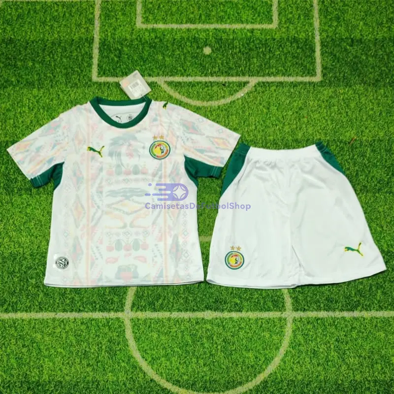 Camiseta Senegal Mundial 2026 1ª Equipación Blanco Niño Kit