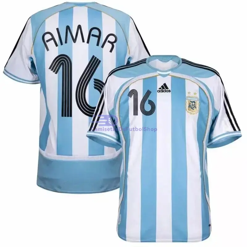 Camiseta Aimar 16 Argentina 2006 1ª Equipación Retro Azul/Blanco