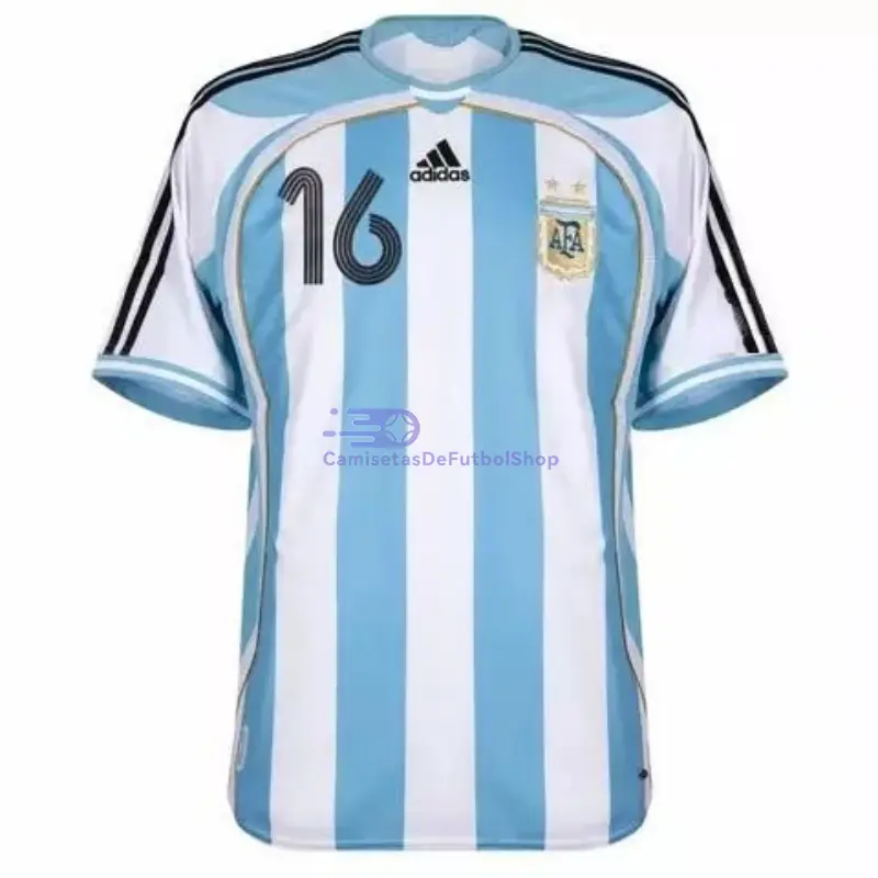 Camiseta Aimar 16 Argentina 2006 1ª Equipación Retro Azul/Blanco