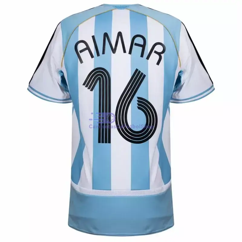 Camiseta Aimar 16 Argentina 2006 1ª Equipación Retro Azul/Blanco