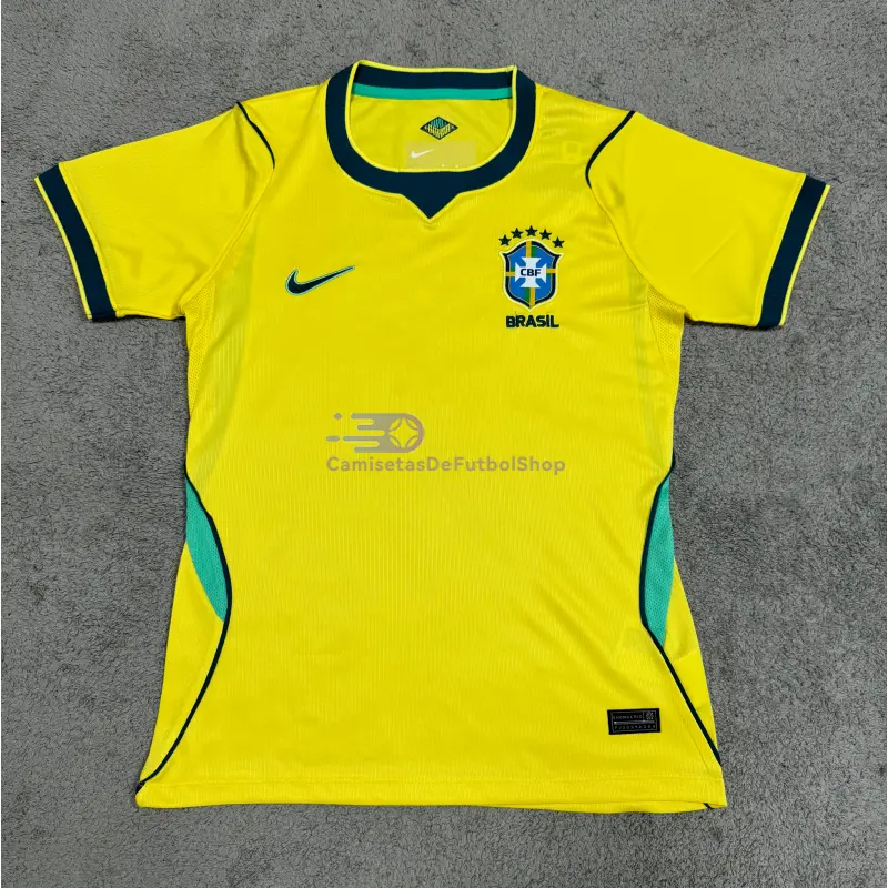 Camiseta Brasil Mundial 2026 1ª Equipación Amarillo Mujer