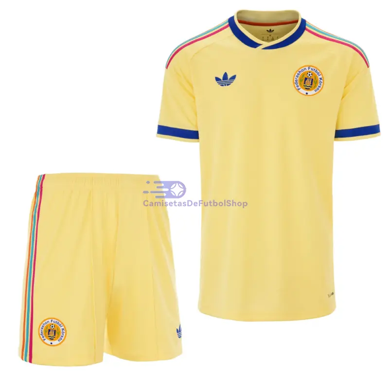 Camiseta Curacao Mundial 2026 2ª Equipación Amarillo Claro Niño Kit