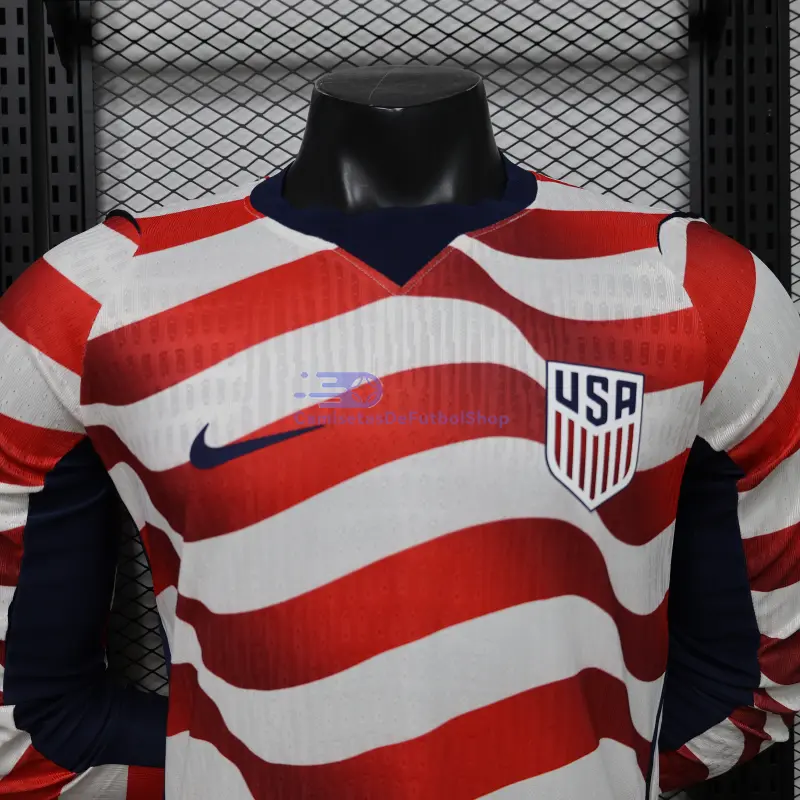 Camiseta EE.UU Mundial 2026 1ª Equipación ML Rojo/Blanco (EDICIÓN JUGADOR)