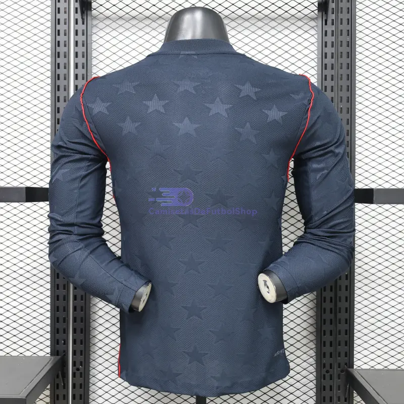 Camiseta EE.UU Mundial 2026 2ª Equipación ML Negro Obsidiana (EDICIÓN JUGADOR)