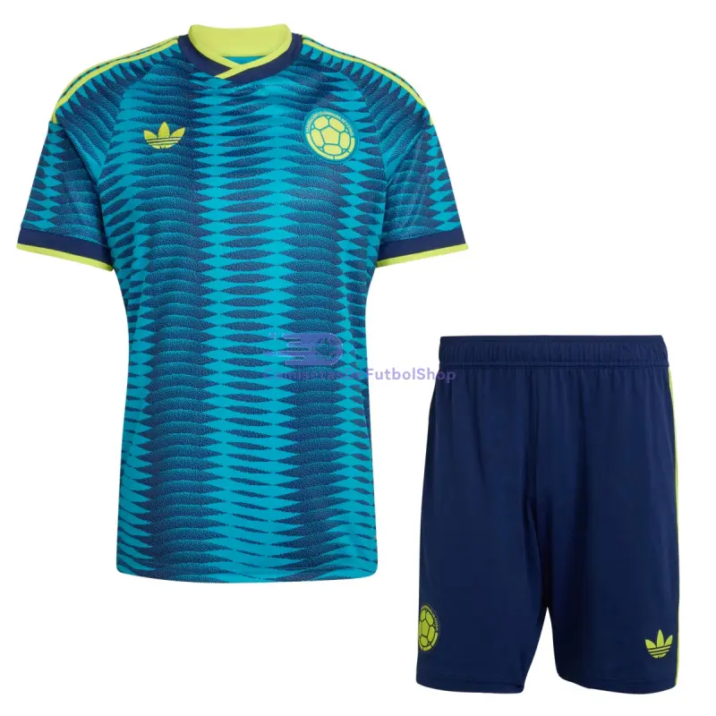 Camiseta Colombia Mundial 2026 2ª Equipación Azul Niño Kit