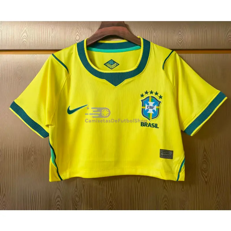Camiseta Corta Brasil Mundial 2026 1ª Equipación Amarillo Mujer