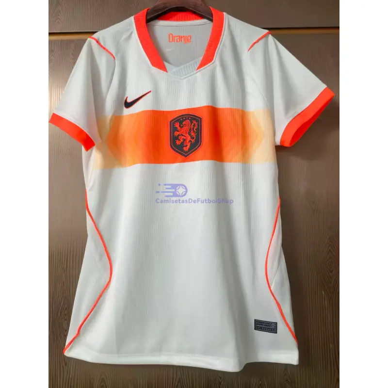 Camiseta Holanda Mundial 2026 2ª Equipación Blanco Mujer