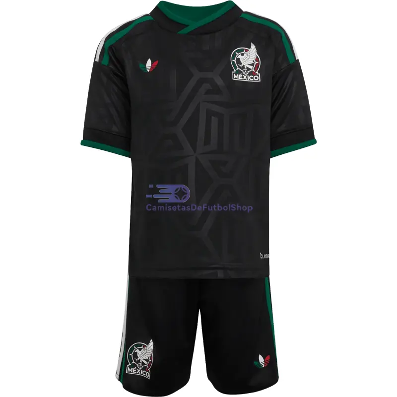 Camiseta México Mundial 2026 3ª Equipación Negro Niño Kit