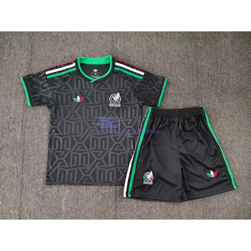 Camiseta México Mundial 2026 3ª Equipación Negro Niño Kit