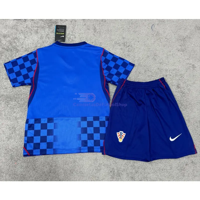 Camiseta Croacia Mundial 2026 2ª Equipación Azul Niño Kit