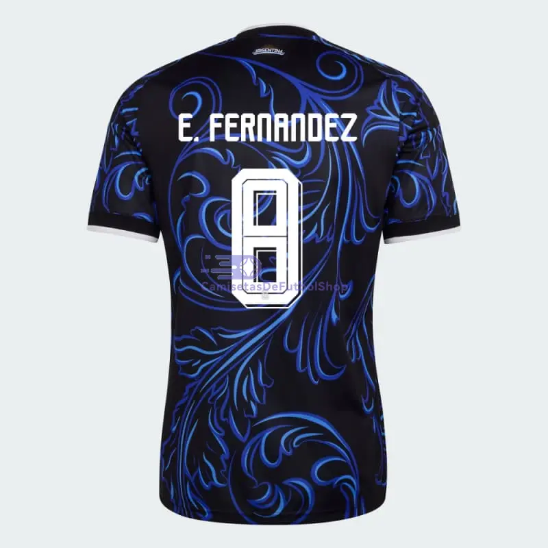 Camiseta E.Fernández 8 Argentina Mundial 2026 2ª Equipación Azul con FIFA2022
