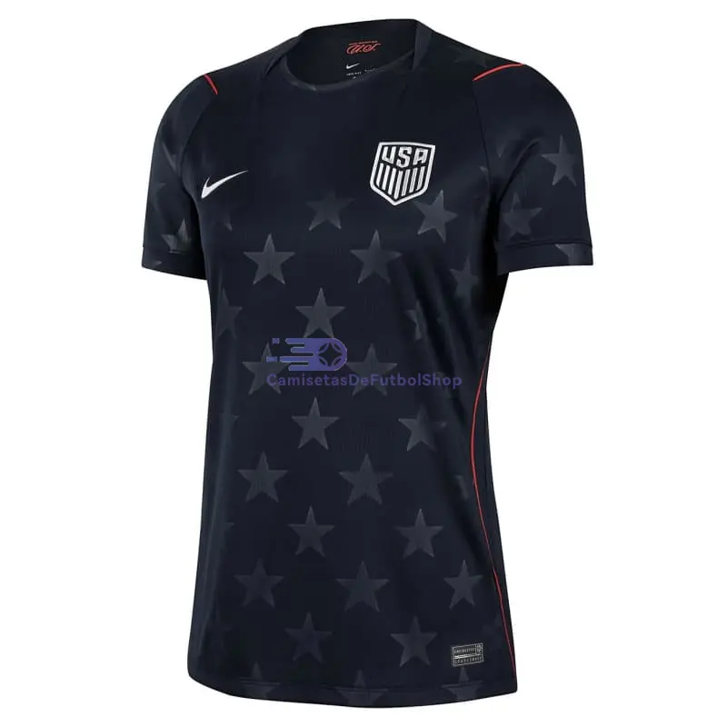 Camiseta EE.UU Mundial 2026 2ª Equipación Negro Obsidiana Mujer