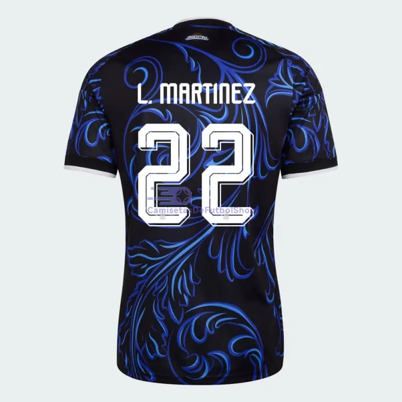 Camiseta L.Martínez 22 Argentina Mundial 2026 2ª Equipación Azul con FIFA2022