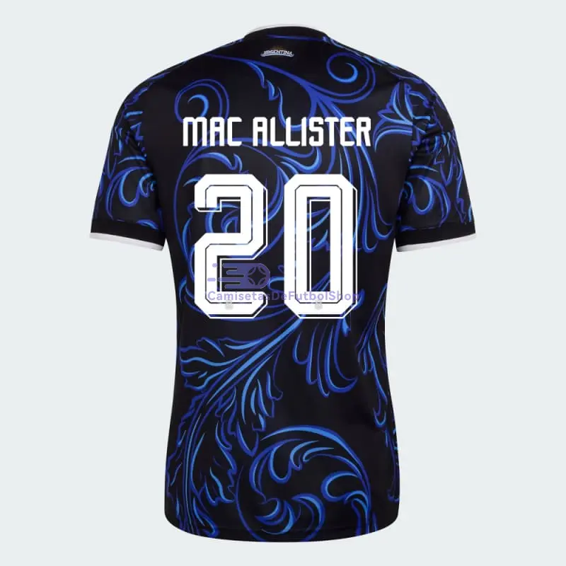 Camiseta Mac Allister 20 Argentina Mundial 2026 2ª Equipación Azul con FIFA2022