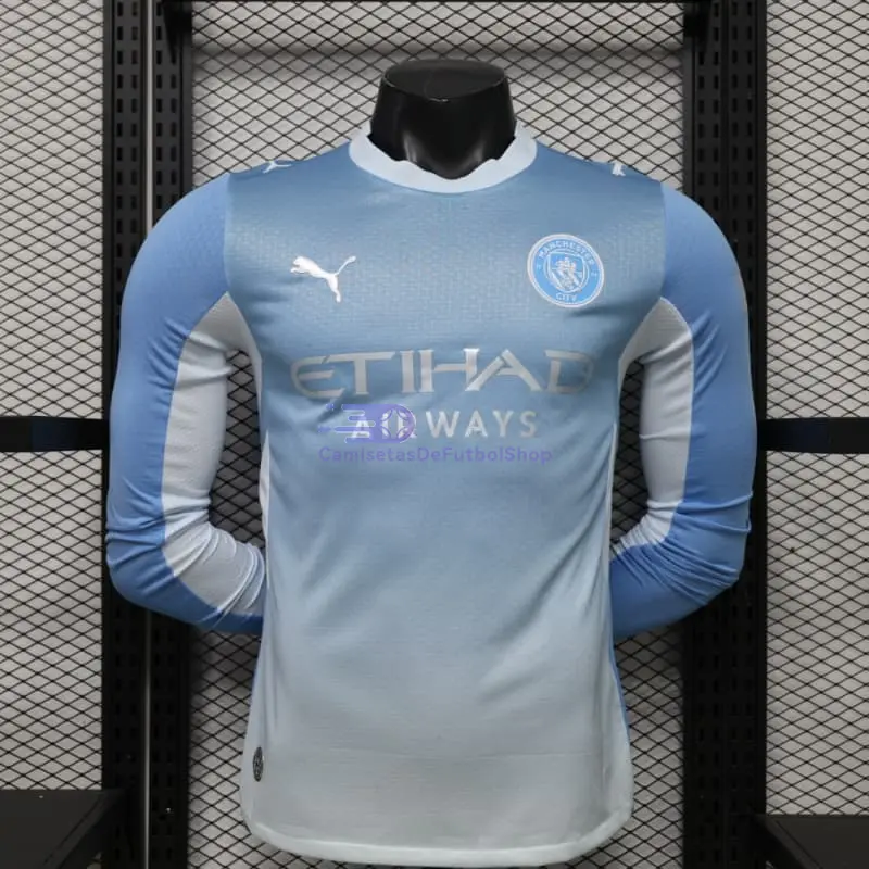 Camiseta Manchester City 2026/2027 1ª Equipación ML Azul/Blanco (EDICIÓN JUGADOR)