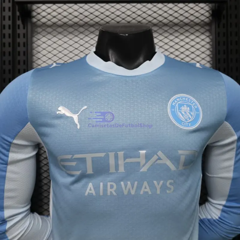 Camiseta Manchester City 2026/2027 1ª Equipación ML Azul/Blanco (EDICIÓN JUGADOR)