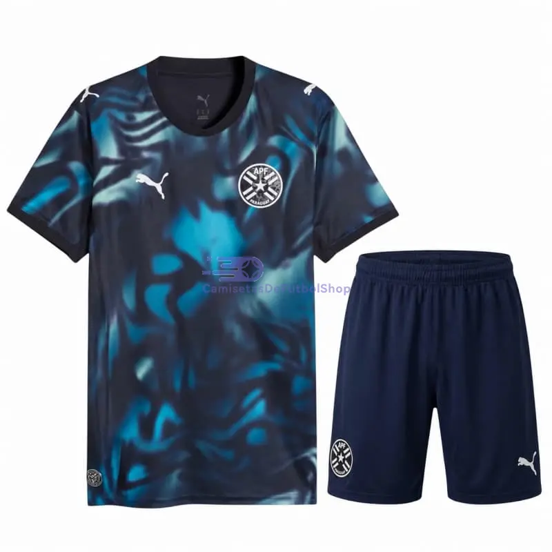 Camiseta Paraguay Mundial 2026 2ª Equipación Azul Niño Kit