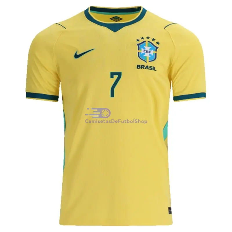 Camiseta VINI JR. 7 Brasil Mundial 2026 1ª Equipación Amarillo
