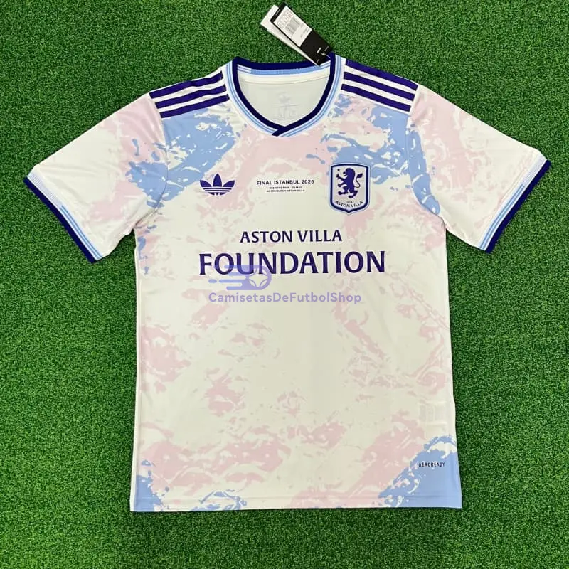 Camiseta Aston Villa 2025/2026 3ª Equipación Blanco Roto Europa League Final