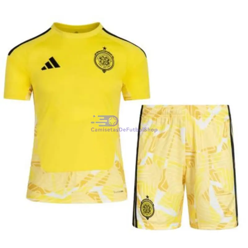 Camiseta de Portero Celtic 2026/2027 1ª Equipación Amarillo Niño Kit