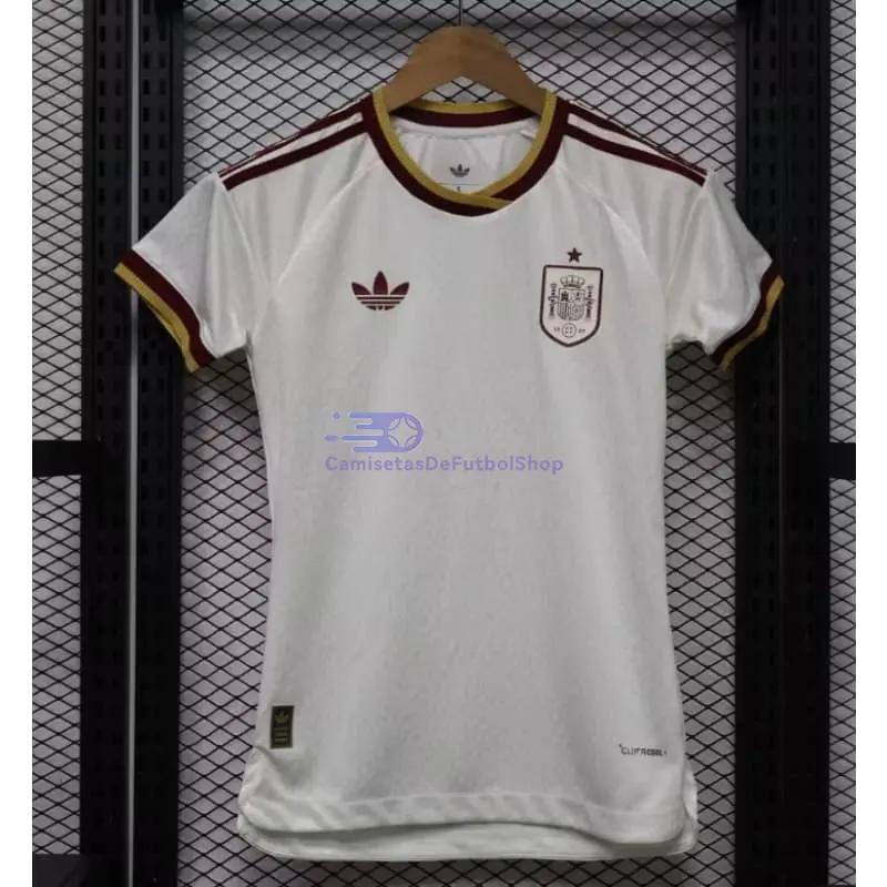 Camiseta España Mundial 2026 2ª Equipación Blanco/Rojo Mujer (EDICIÓN JUGADOR)