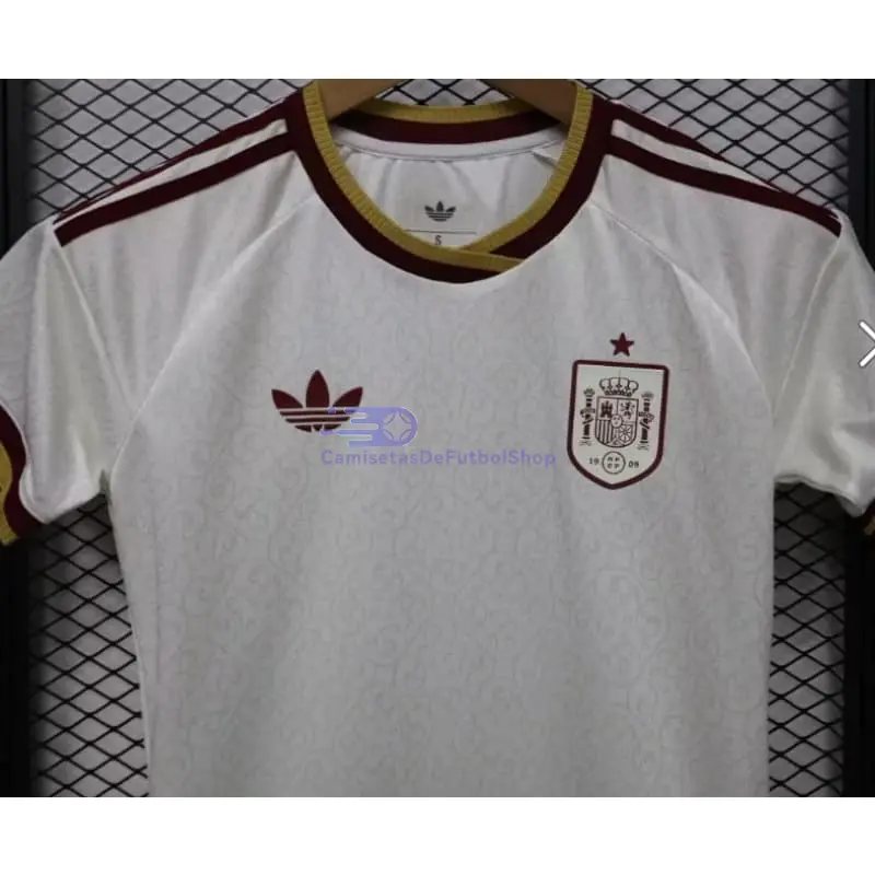 Camiseta España Mundial 2026 2ª Equipación Blanco/Rojo Mujer (EDICIÓN JUGADOR)