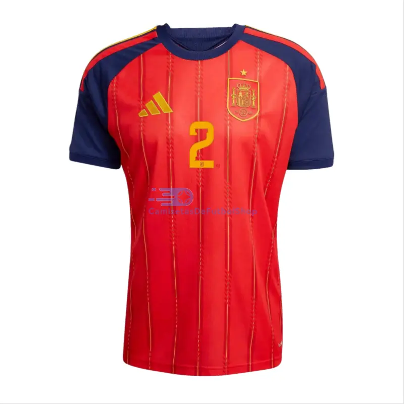 Camiseta Marc Pubill 2 España Mundial 2026 1ª Equipación Rojo/Azul