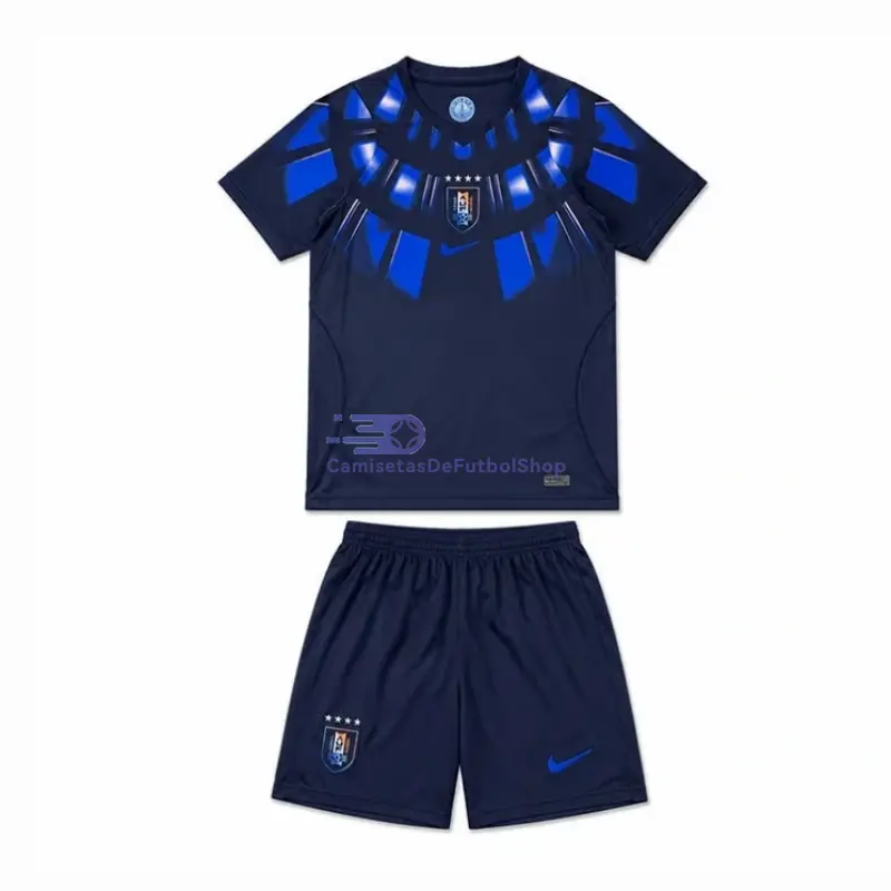 Camiseta Uruguay Mundial 2026 2ª Equipación Azul Oscuro Niño Kit