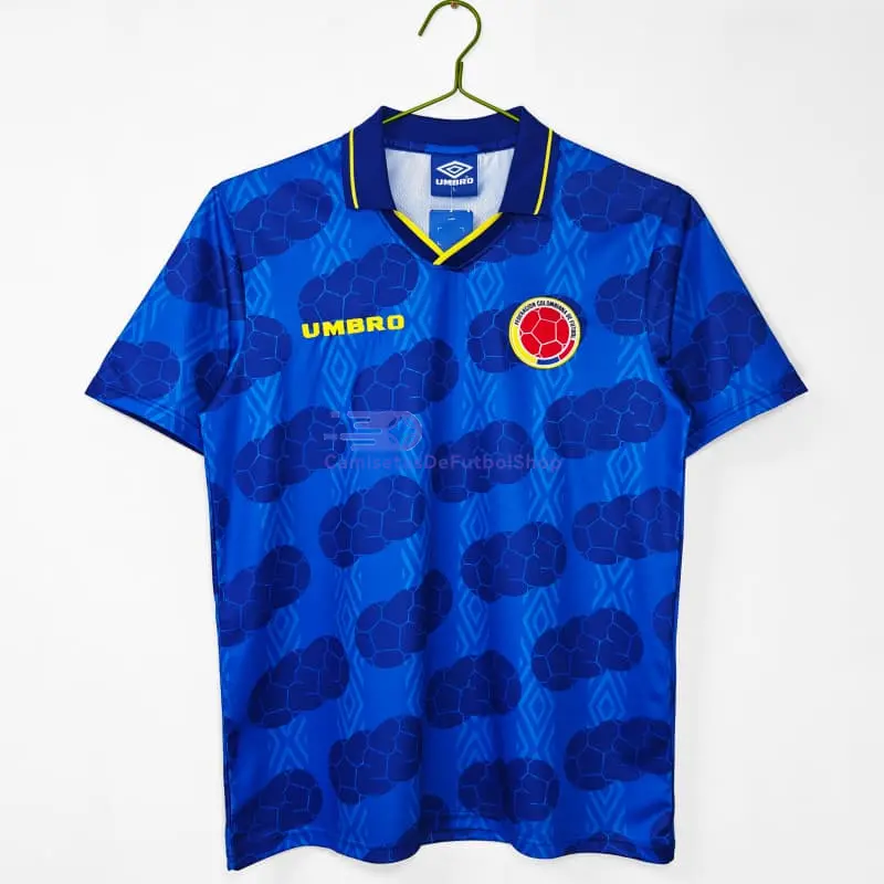 Camiseta Colombia 1994 2ª Equipación Retro Azul