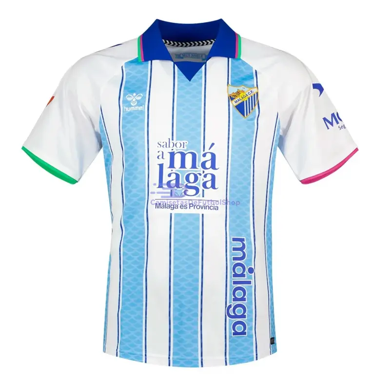 Camiseta Málaga CF 2026/2027 1ª Equipación Azul/Blanco con Parche La Liga
