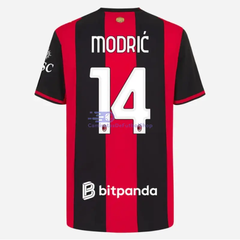 Camiseta MODRIĆ 14 AC Milan 2026/2027 1ª Equipación Rojo/Negro