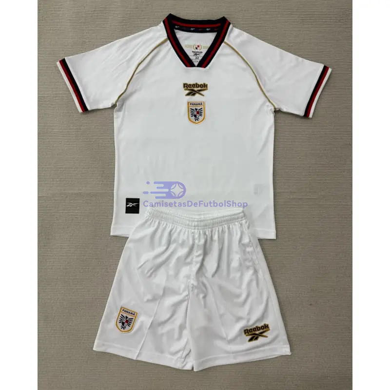 Camiseta Panamá Mundial 2026 2ª Equipación Blanco Niño Kit