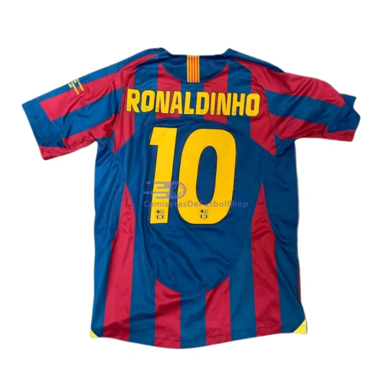 Camiseta RONALDINHO 10 Barcelona 2005/2006 1ª Equipación Retro Rojo/Azul