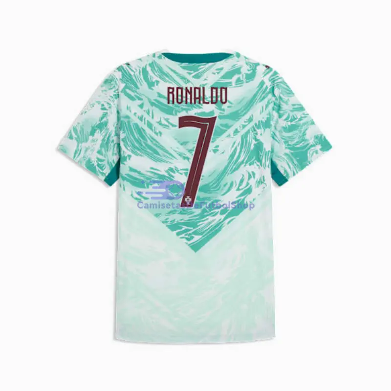 Camiseta Ronaldo 7 Portugal Mundial 2026 2ª Equipación Verde/Blanco