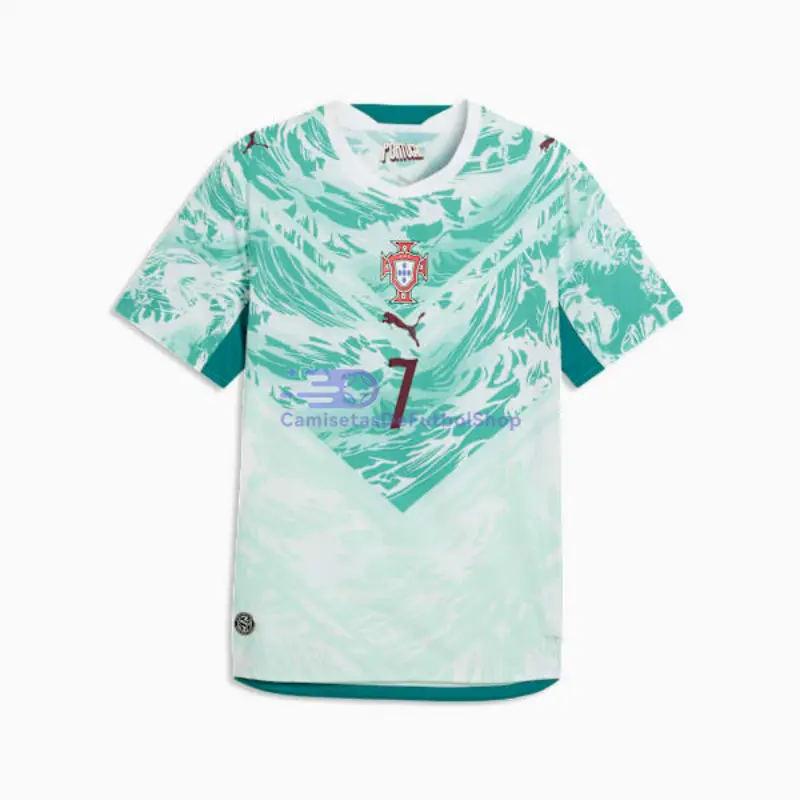 Camiseta Ronaldo 7 Portugal Mundial 2026 2ª Equipación Verde/Blanco