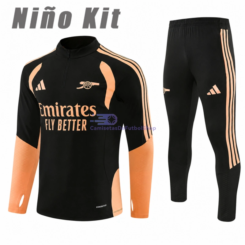 Sudadera De Entrenamiento Arsenal 2026/2027 Niño Kit Negro/Naranja