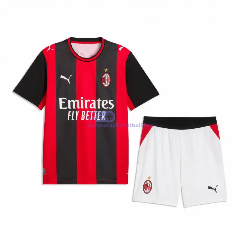 Camiseta AC Milan 2026/2027 1ª Equipación Rojo/Negro Niño Kit