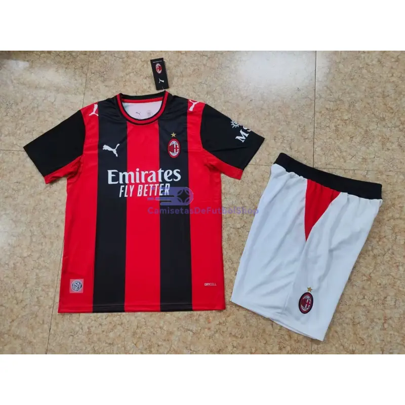 Camiseta AC Milan 2026/2027 1ª Equipación Rojo/Negro Niño Kit