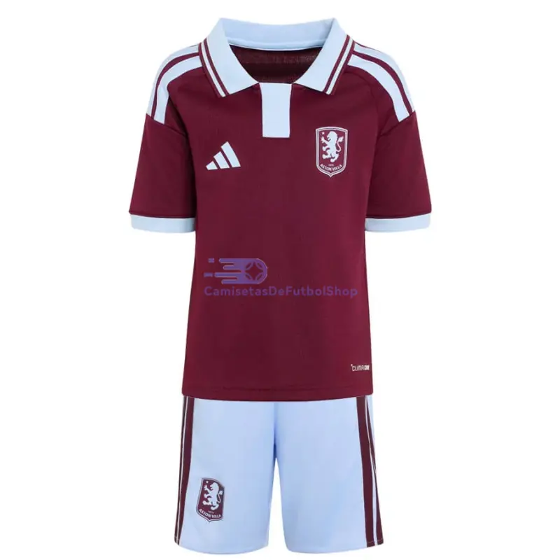 Camiseta Aston Villa 2026/2027 1ª Equipación Borgoña Niño Kit