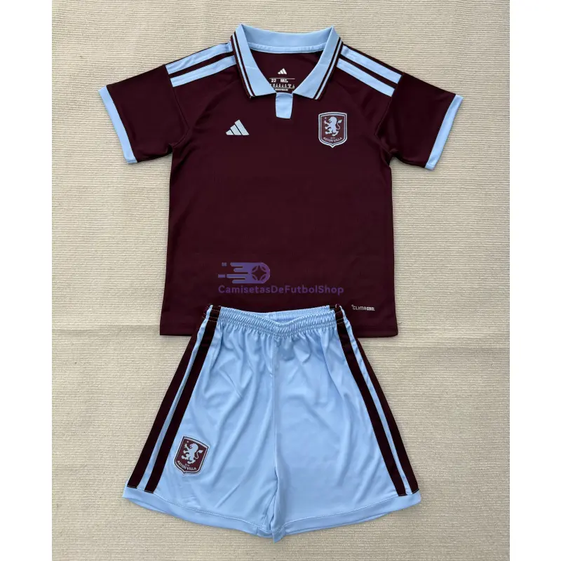 Camiseta Aston Villa 2026/2027 1ª Equipación Borgoña Niño Kit
