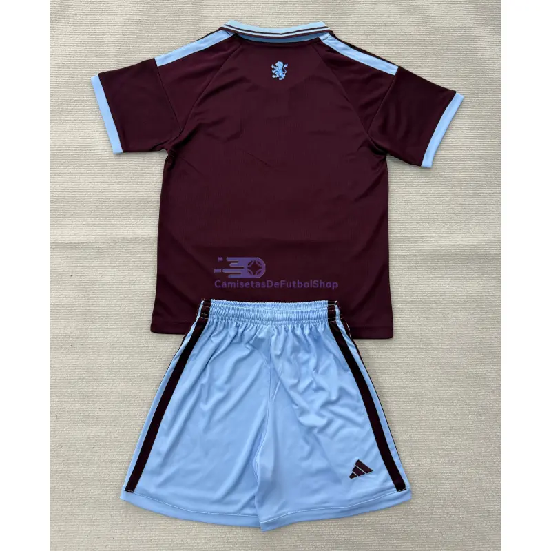 Camiseta Aston Villa 2026/2027 1ª Equipación Borgoña Niño Kit