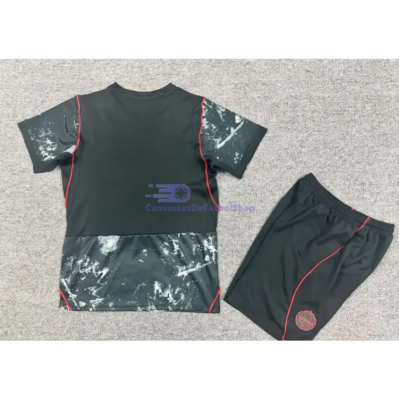 Camiseta Canada Mundial 2026 2ª Equipación Negro Niño Kit