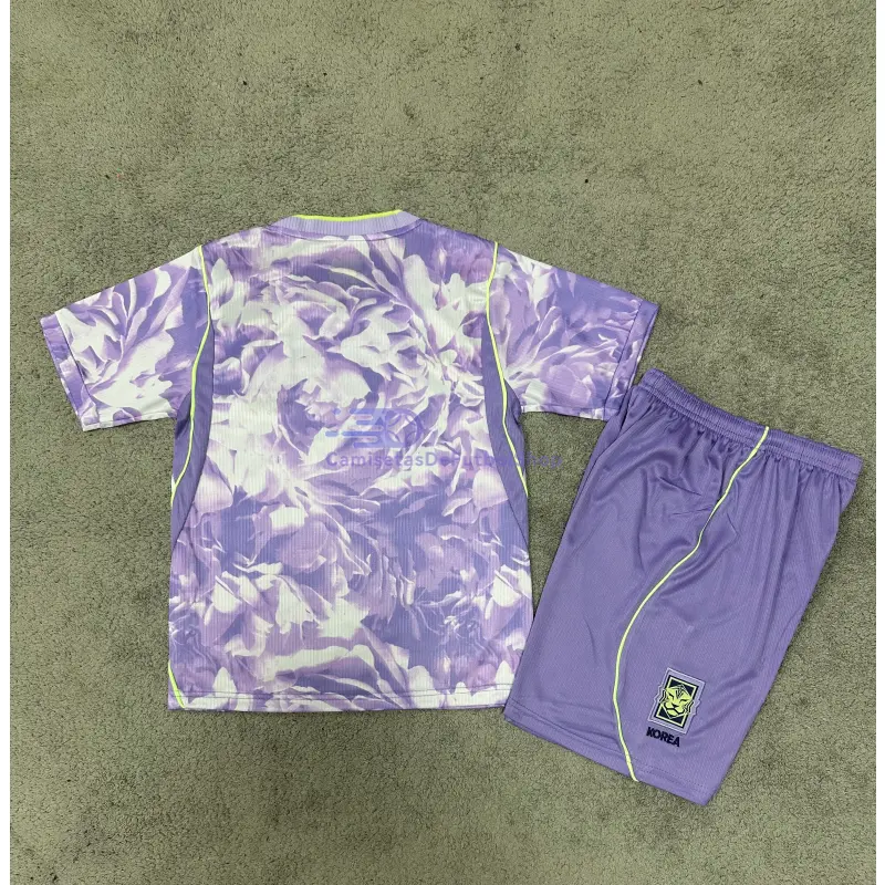 Camiseta Corea del Sur Mundial 2026 2ª Equipación Morado Claro Niño Kit