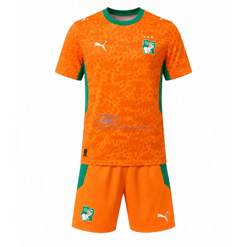 Camiseta Costa de Marfil Mundial 2026 1ª Equipación Naranja Niño Kit