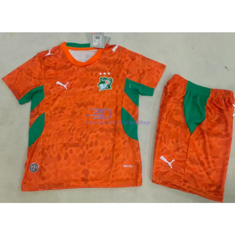 Camiseta Costa de Marfil Mundial 2026 1ª Equipación Naranja Niño Kit