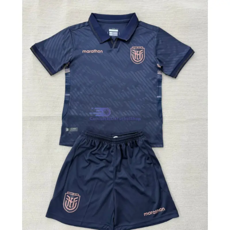 Camiseta Ecuador Mundial 2026 2ª Equipación Azul Marino Niño Kit