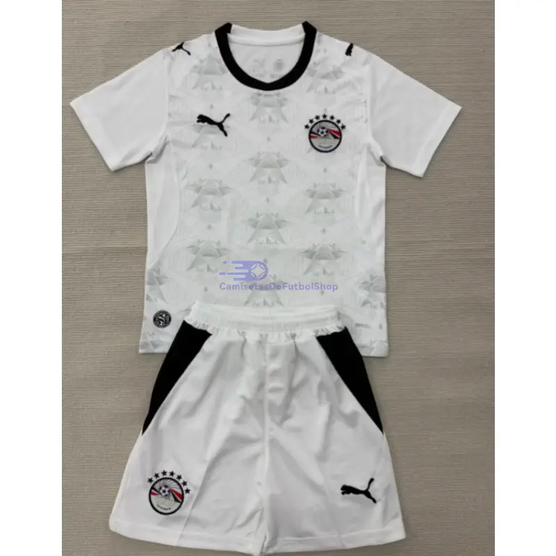 Camiseta Egipto Mundial 2026 2ª Equipación Blanco Niño Kit